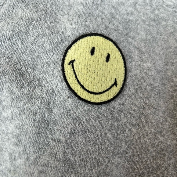 AERIE SMILEY FACE COZY FLEECE CARDI SWEATSHIRT LARGE OVERSIZED - Picture 6 of 7